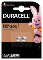 DURACELL Knopfzellen 357/303 Silberoxid 1,55 V, 2 St.