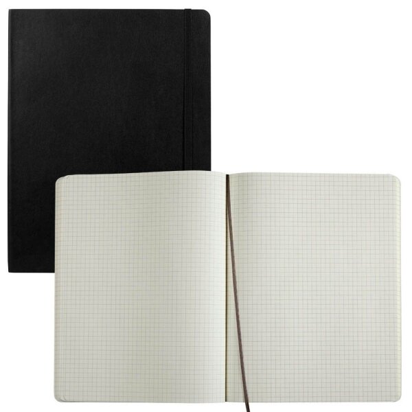 MOLESKINE Notizbuch Classic Collection flexibler Einband ca. DIN A4 kariert, schwarz Softcover 192 Seiten, 1 St.
