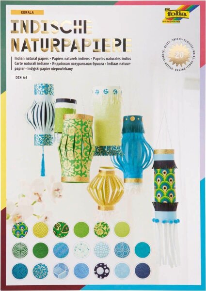 folia Motivblock Colours of India Kerala farbsortiert 20 Blatt
