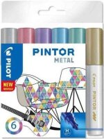PILOT PINTOR Metallic Kreativmarker farbsortiert 4,0 -...