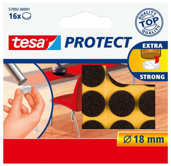 tesa Protect® Filzgleiter Kunststoff Ø 1,8 cm, 16 St.