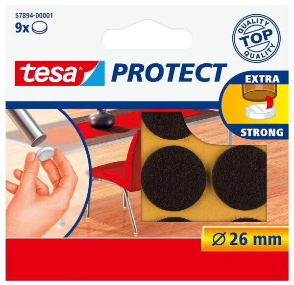 tesa Protect® Filzgleiter Kunststoff Ø 2,6 cm, 9 St.