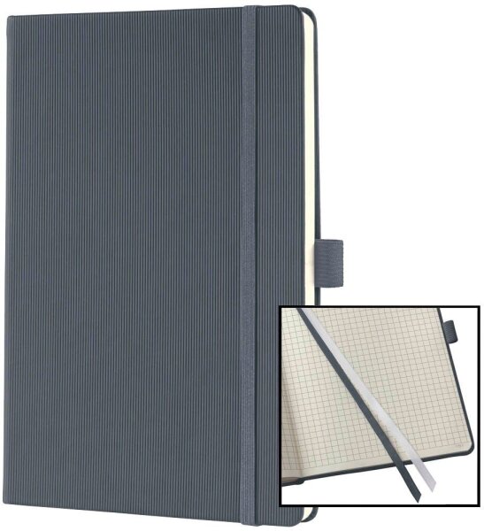 SIGEL Notizbuch Conceptum® ca. DIN A5 kariert, dunkelgrau Hardcover 194 Seiten, 1 St.