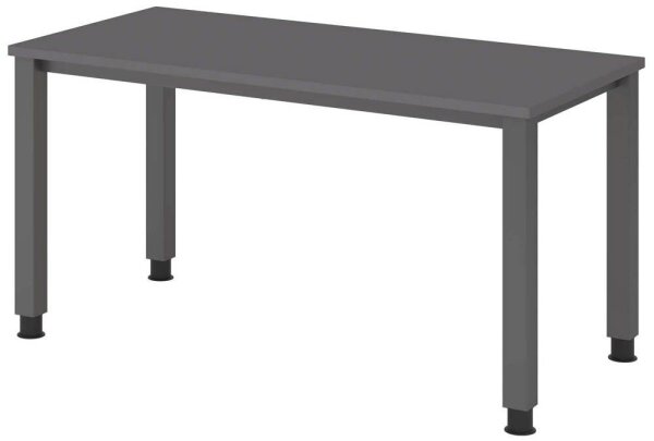 HAMMERBACHER QS614 Schreibtisch grafit rechteckig, 4-Fuß-Gestell grau 140,0 x 67,2 cm