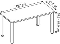 HAMMERBACHER QS614 Schreibtisch grafit rechteckig,...