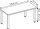 HAMMERBACHER QS614 Schreibtisch grafit rechteckig, 4-Fuß-Gestell grau 140,0 x 67,2 cm