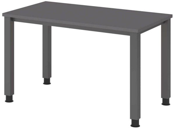 HAMMERBACHER QS612 Schreibtisch grafit rechteckig, 4-Fuß-Gestell grau 120,0 x 67,2 cm