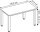HAMMERBACHER QS612 Schreibtisch grafit rechteckig, 4-Fuß-Gestell grau 120,0 x 67,2 cm