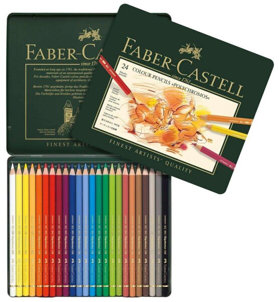 FABER-CASTELL POLYCHROMOS Buntstifte farbsortiert, 24 St.