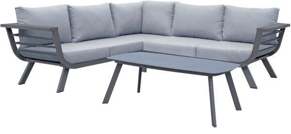 Garden Pleasure Loungegruppe AURELIA hellgrau, dunkelgrau Metall, 13-teilig