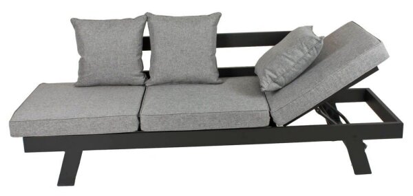 Garden Pleasure Loungesofa DONNA hellgrau, anthrazit Metall, 7-teilig