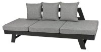 Garden Pleasure Loungesofa DONNA hellgrau, anthrazit Metall, 7-teilig