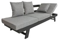 Garden Pleasure Loungesofa DONNA hellgrau, anthrazit Metall, 7-teilig