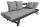 Garden Pleasure Loungesofa DONNA hellgrau, anthrazit Metall, 7-teilig