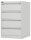 BISLEY ECO Karteischrank reinweiß 4 Schubladen 57,0 x 62,2 x 91,5 cm, 1 St.