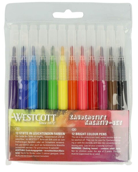 WESTCOTT Airbrush-Stifte farbsortiert, 12 St.