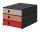styro Schubladenbox styroval pro feelings Hedgehog  grau, dunkelorange, rot 14-8050.He, DIN A4 mit 3 Schubladen, 1 St.
