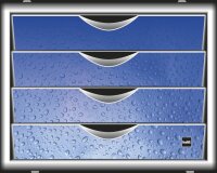 helit Schubladenbox the chameleon  blau H6129634, DIN A4...