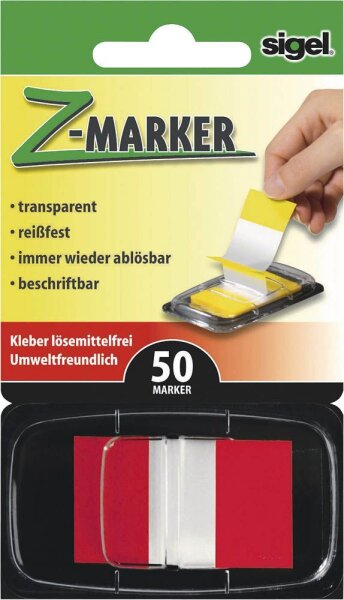 SIGEL Z-Marker Haftmarker rot 50 Streifen