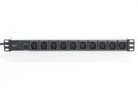 DIGITUS DN-95404 10-fach Steckdosenleiste für Serverschrank 2,0 m schwarz