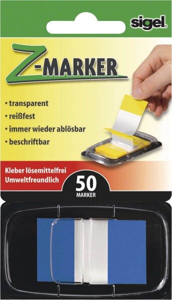 SIGEL Z-Marker Haftmarker blau 50 Streifen