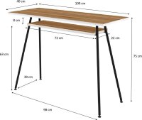 PAPERFLOW easyHome LV1 Schreibtisch walnuss rechteckig,...