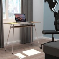 PAPERFLOW easyHome LV1 Schreibtisch walnuss rechteckig, A-Fuß-Gestell weiß 100,0 x 40,0 cm
