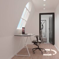 PAPERFLOW easyHome LV9 Schreibtisch schwarz rechteckig, A-Fuß-Gestell weiß 110,0 x 60,0 cm