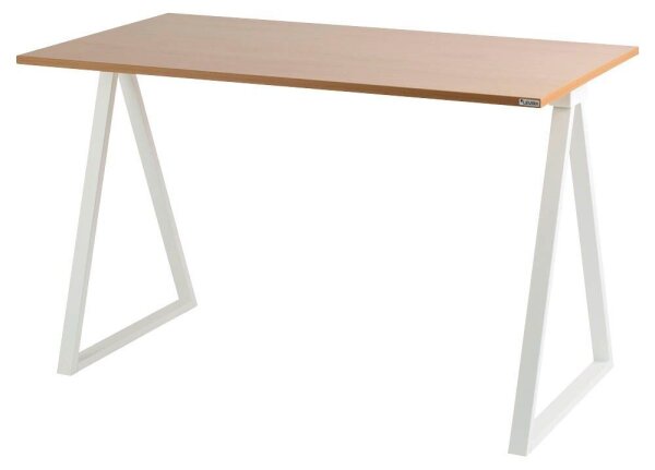 PAPERFLOW easyHome LV9 Schreibtisch buche rechteckig, A-Fuß-Gestell weiß 110,0 x 60,0 cm