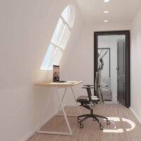 PAPERFLOW easyHome LV9 Schreibtisch buche rechteckig, A-Fuß-Gestell weiß 110,0 x 60,0 cm
