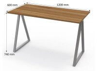 PAPERFLOW easyHome LV9 Schreibtisch walnuss rechteckig,...