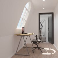 PAPERFLOW easyHome LV9 Schreibtisch walnuss rechteckig, A-Fuß-Gestell grau 110,0 x 60,0 cm