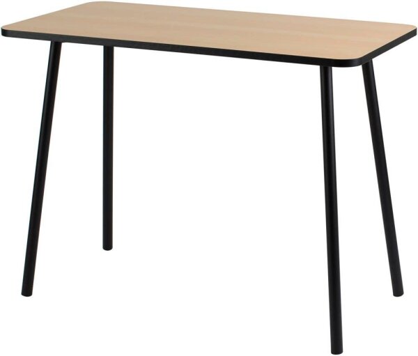 PAPERFLOW easyHome HOPM Schreibtisch buche rechteckig, 4-Fuß-Gestell schwarz 100,0 x 50,0 cm