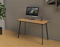 PAPERFLOW easyHome HOPM Schreibtisch buche rechteckig, 4-Fuß-Gestell schwarz 100,0 x 50,0 cm