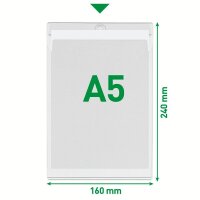 LEITZ Sichttaschen 4095 DIN A5 transparent genarbt 0,18...