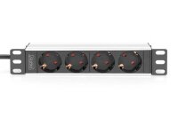 DIGITUS DN-95418 4-fach Steckdosenleiste für Serverschrank 2,0 m schwarz
