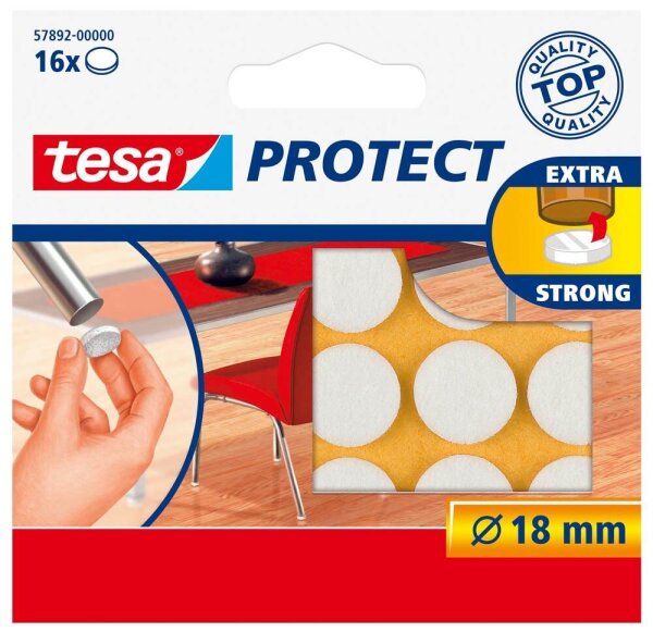 tesa Protect® Filzgleiter Kunststoff Ø 1,8 cm, 16 St.