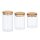 relaxdays Vorratsdosen-Set transparent 0,5/0,7/1,0 l, 1 Set