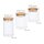 relaxdays Vorratsdosen-Set transparent 0,5/0,7/1,0 l, 1 Set