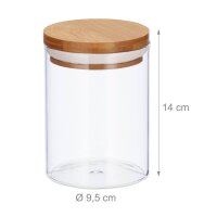 relaxdays Vorratsdosen 14,0 cm hoch transparent 0,6 l, 3 St.