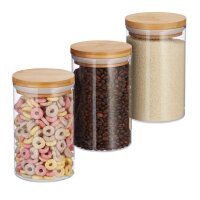 relaxdays Vorratsdosen 16,0 cm hoch transparent 0,8 l, 3 St.