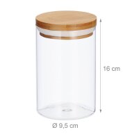 relaxdays Vorratsdosen 16,0 cm hoch transparent 0,8 l, 3 St.