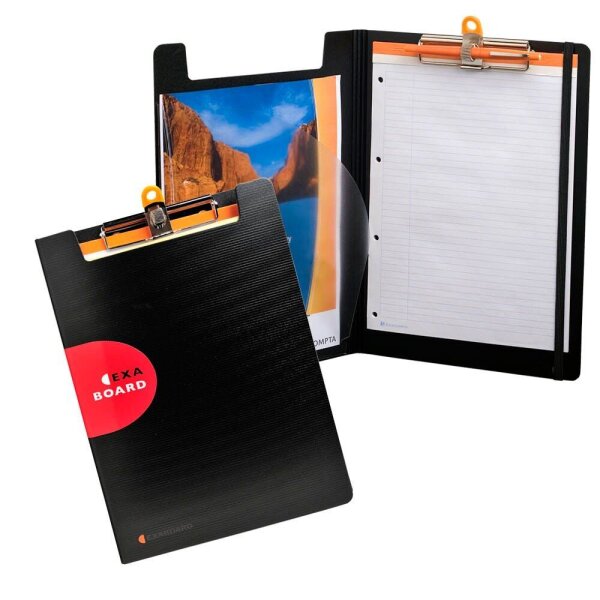 Exacompta Klemmbrettmappen Exaboard Klappe 52134E DIN A4 schwarz Kunststoff, 1 St.