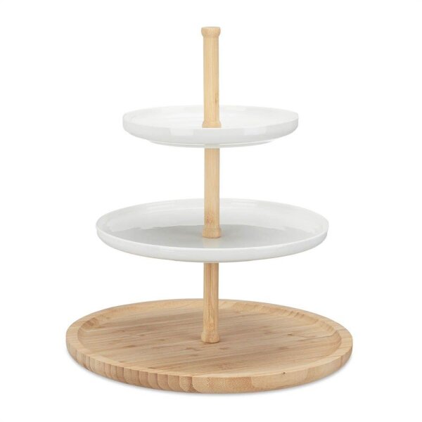 relaxdays Etagere weiß/braun Höhe: 36,0 cm, 1 St.