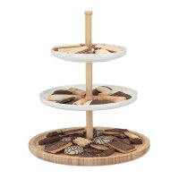 relaxdays Etagere weiß/braun Höhe: 36,0 cm, 1 St.