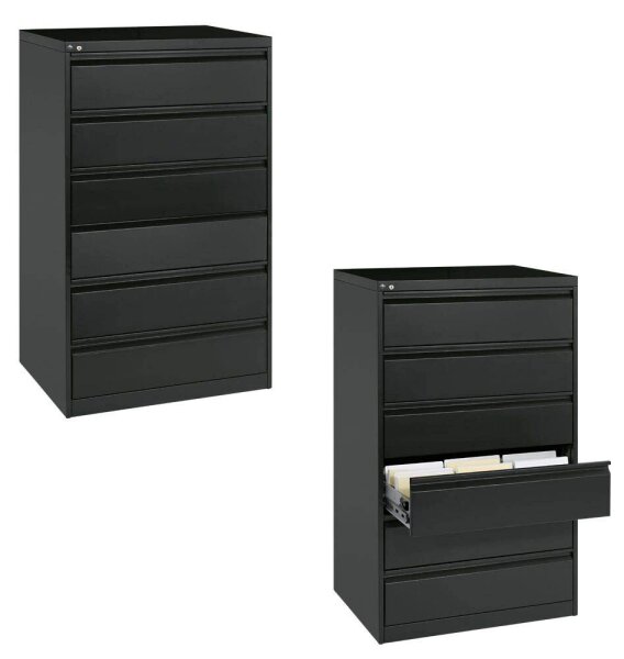 CP Acurado Karteischrank schwarzgrau 6 Schubladen 78,7 x 59,0 x 135,7 cm, 1 St.