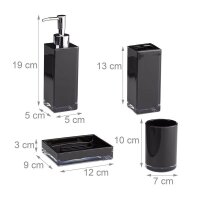 relaxdays Badaccessoires-Set schwarz, 1 Set