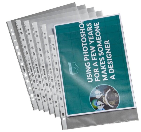 LEITZ Prospekthüllen 4796 DIN A4 transparent genarbt 0,065 mm, 100 St.