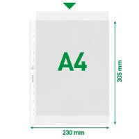 LEITZ Prospekthüllen 4796 DIN A4 transparent genarbt...