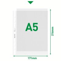 LEITZ Prospekthüllen 4775 DIN A5 transparent glatt 0,075 mm, 100 St.